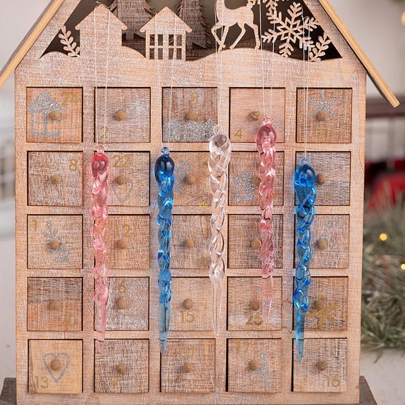 Yu 5 Gói Giáng Sinh Acrylic Icicle Treo Cây Giáng Sinh Icicle Adornment 12 Chiếc Mỗi Mắt Bắt Nhà Tra