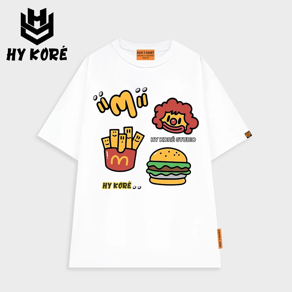 ÁO THUN HY KOREA FAST FOOD 2605 – FORM RỘNG, OVERSIZE, CHẤT LƯỢNG ĐỈNH