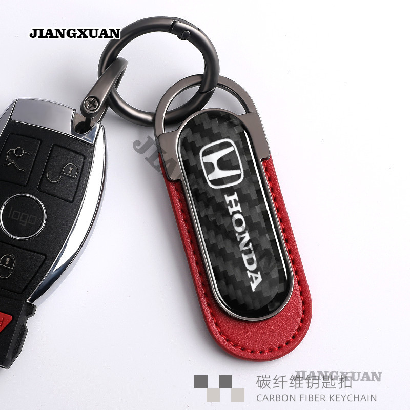 Xe Honda Sợi Carbon Móc Khóa Xe Máy Sáng Tạo Móc Khóa Honda City Vezel Stream Fit Freed Civic CRV Ac