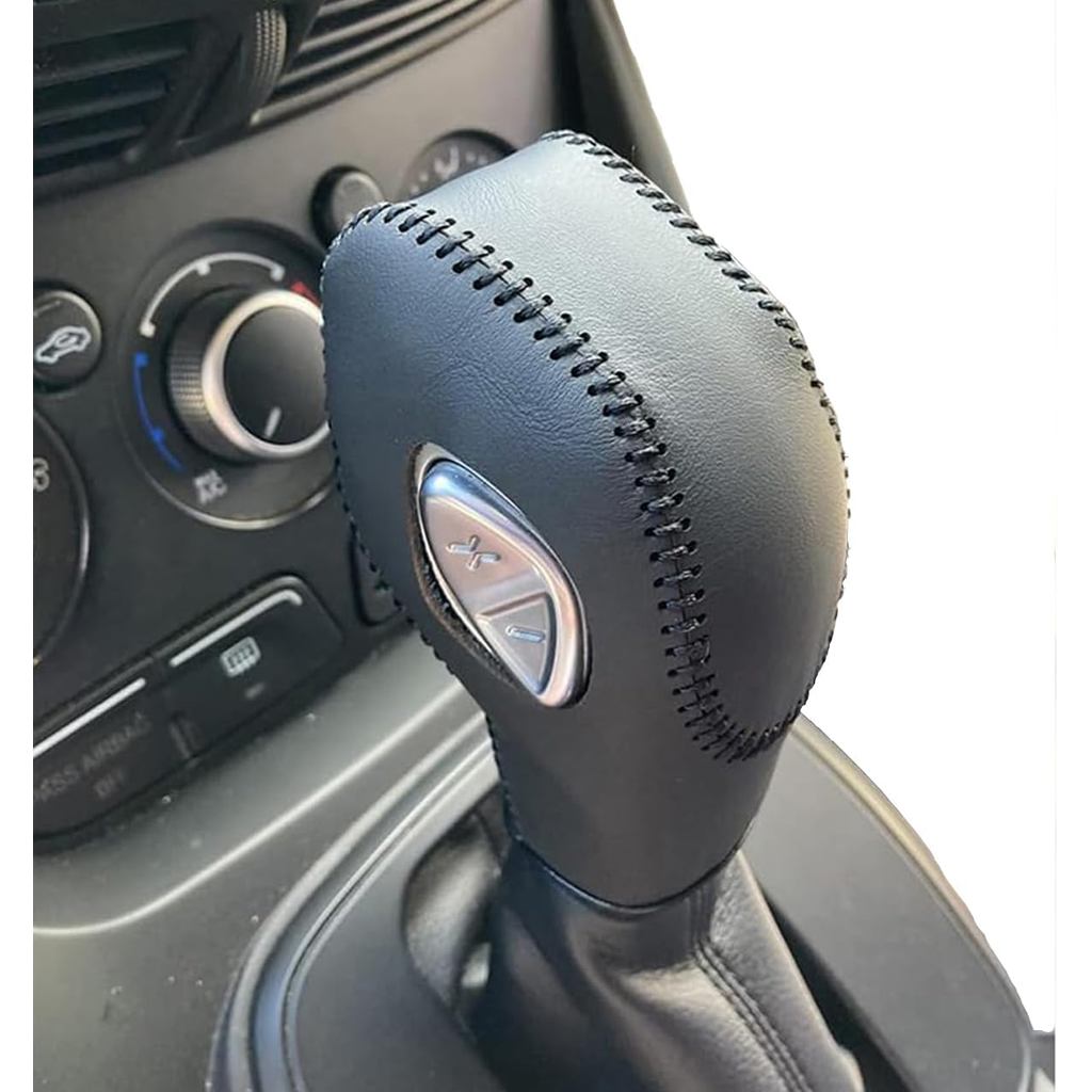 Vỏ bọc núm chuyển số bằng da đen cho Ford Focus 2012 2013 2014 2015 2016 / Ford Fiesta 2014 2015 201