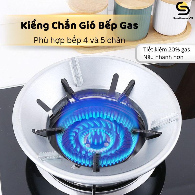 Kiềng Chắn Gió Bếp Ga 2 Lớp BOXHOME Chất Liệu Thép Đen Cao Cấp, Tiết Kiệm 20% Gas
