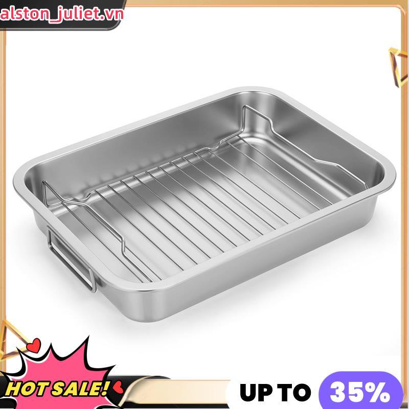Chảo nướng bằng thép không gỉ cho lò nướng gà, rau củ, Lasagna