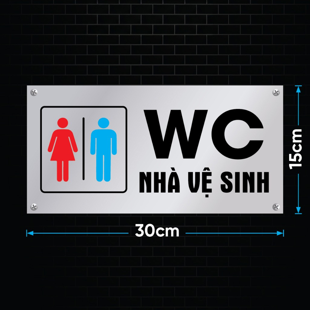 Decal Nhà Vệ Sinh, Decal WC Toilet, Bảng Chỉ Dẫn Nhà Vệ Sinh, Khu Vực WC Vệ Sinh Cỡ Lớn Chống Nước C