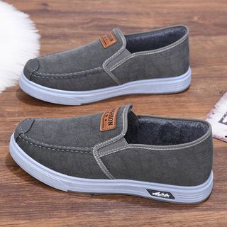 2025 Sản Phẩm Mới Mùa Lông Cừu Lót Dày Ấm Giày Cotton Cũ Bắc Kinh Giày Vải Nam Vải Cotton Slip-On Giày Lười Bố Giày20251031