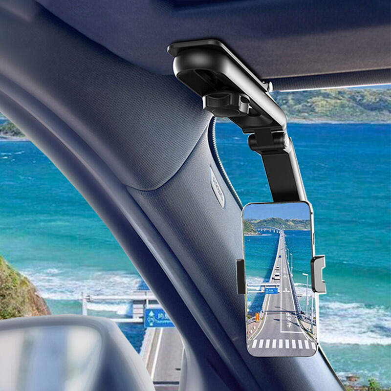 1080° Giá đỡ điện thoại tấm che nắng ô tô xoay được cho giá đỡ điện thoại di động 4-7 Inch