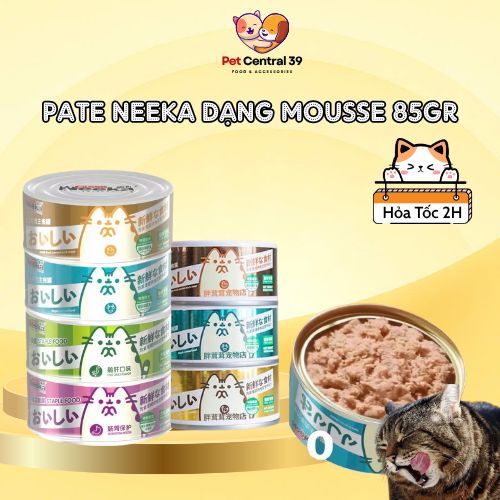 [COMBO 50-100 LON] Pate cho mèo Neeka Mousse 85g,  8 vị thịt - pate dinh dưỡng mềm tan, dễ tiêu hóa 