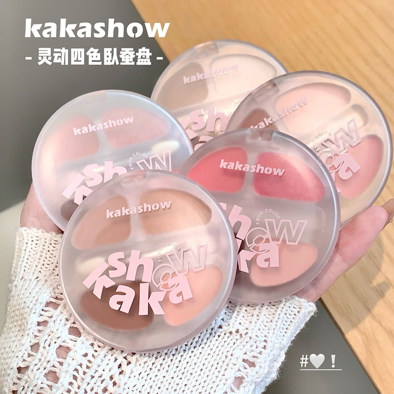 Kakashow Smart Four-Color Lying Silkworm Plate Highlighter Brightening Two-In-One Eyelid Down to Eye