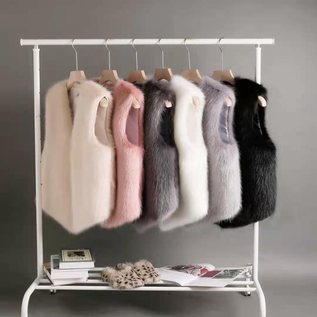 2021 New Women's Short Fur Jacket Style Fake Rex Rabbit Fur Slim Fit Closer Look Fur Vest Korean Ver