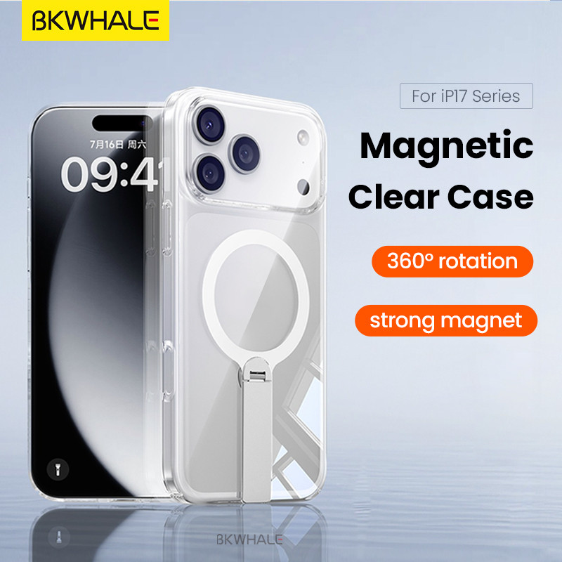 BKWHALE 360 ° Xoay Vòng Từ Tính Ốp Lưng Điện Thoại iPhone 17 Pro Max iPhone17 Air 17Pro iP17 Trong S