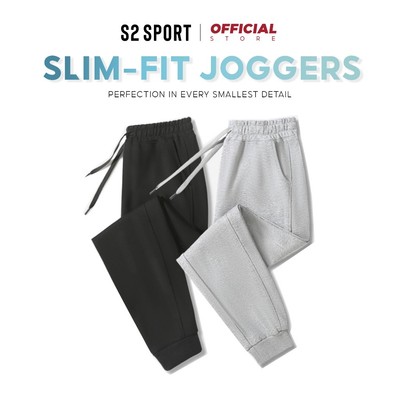 Quần nỉ nam S2 SPORT quần jogger thể thao trơn cao cấp bo ống form rộng cạp chun co giãn - QN03