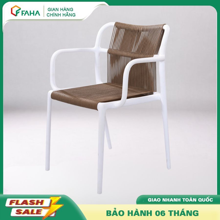 ( Giá Sỉ - Lẻ ) Ghế Cafe Khung Nhựa Có Tay Đan Dây - Thoáng Mát, Thanh Lịch Cho Cafe, Sân Vườn & Nhà