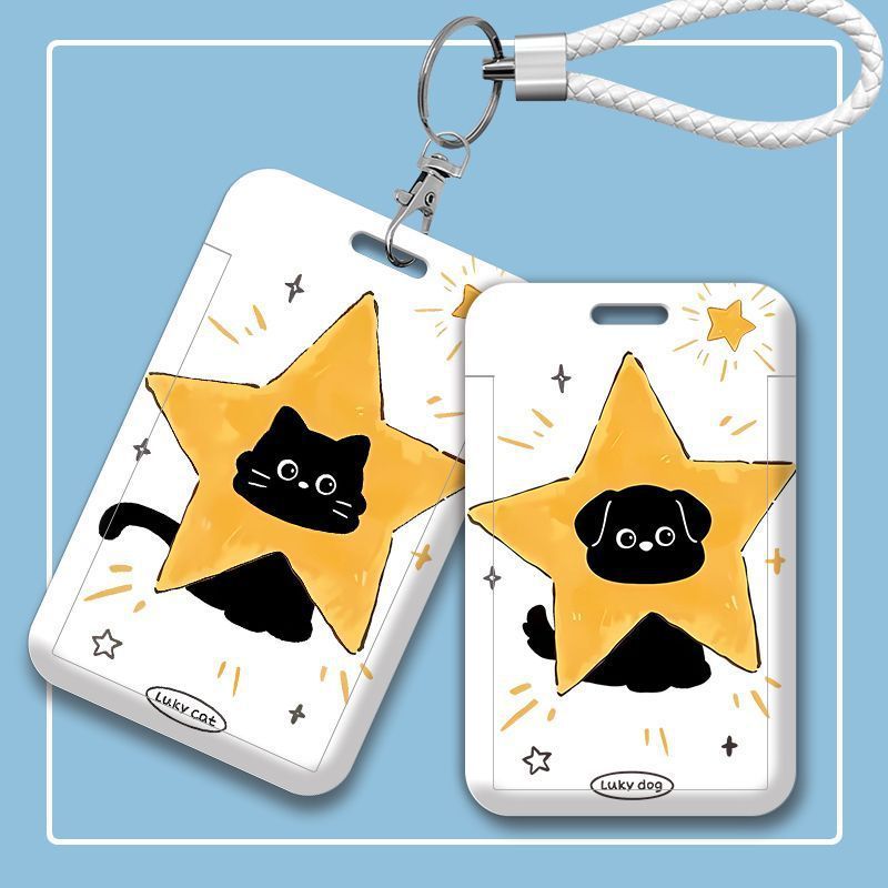INS Star Cat Card Holder Dog Couple Card Case Hộp đựng thẻ bữa ăn Hộp đựng thẻ ID Bảo vệ thẻ xe buýt