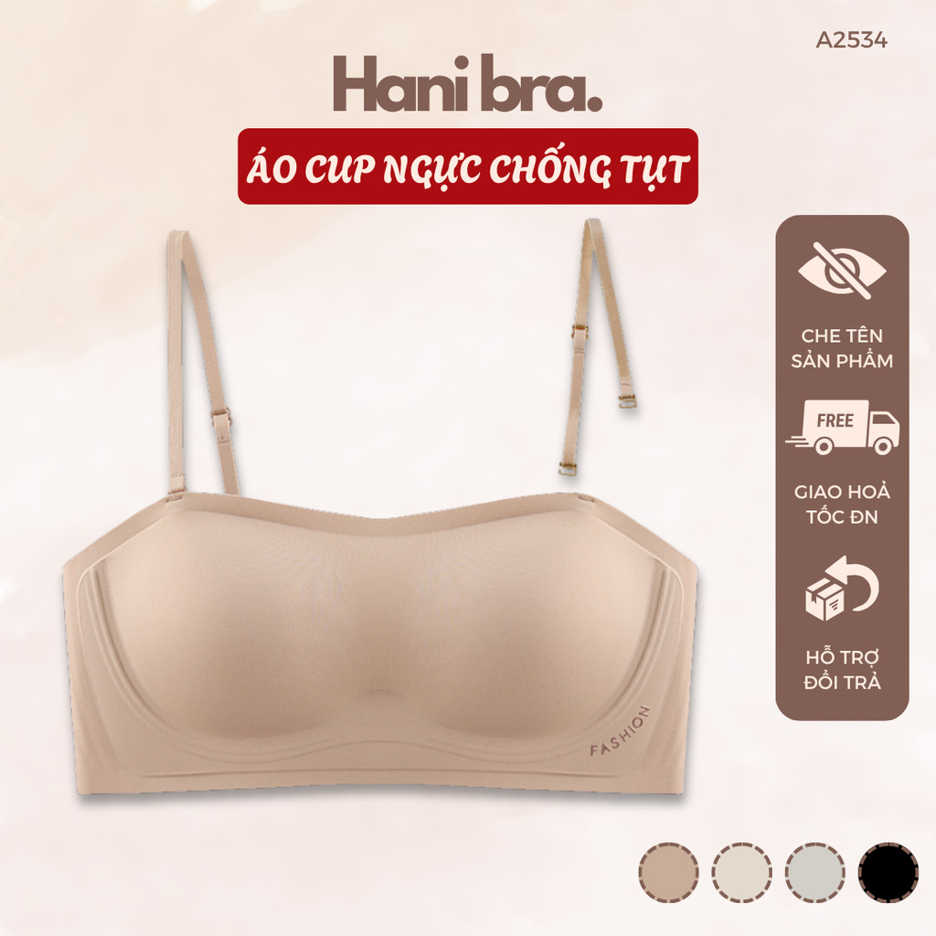 Áo Cup Ngang, Bra Chống Tụt Chất Su Non Cao Cập Đệm Mỏng 1Cm A2534