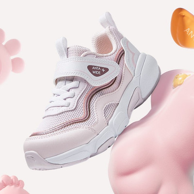 Giày Chạy Thể Thao Bé Gái Size 28-32 ANTA KIDS Wide 2.0 Size 28-32 Running Shoes.3225C9909