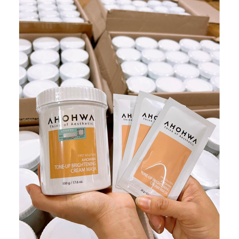 Mặt Nạ Ủ Trắng Dạng Kem AHOHAW Tone-Up Brightening Cream Mask - Dưỡng Da Trắng -Thẩm Mỹ An An
