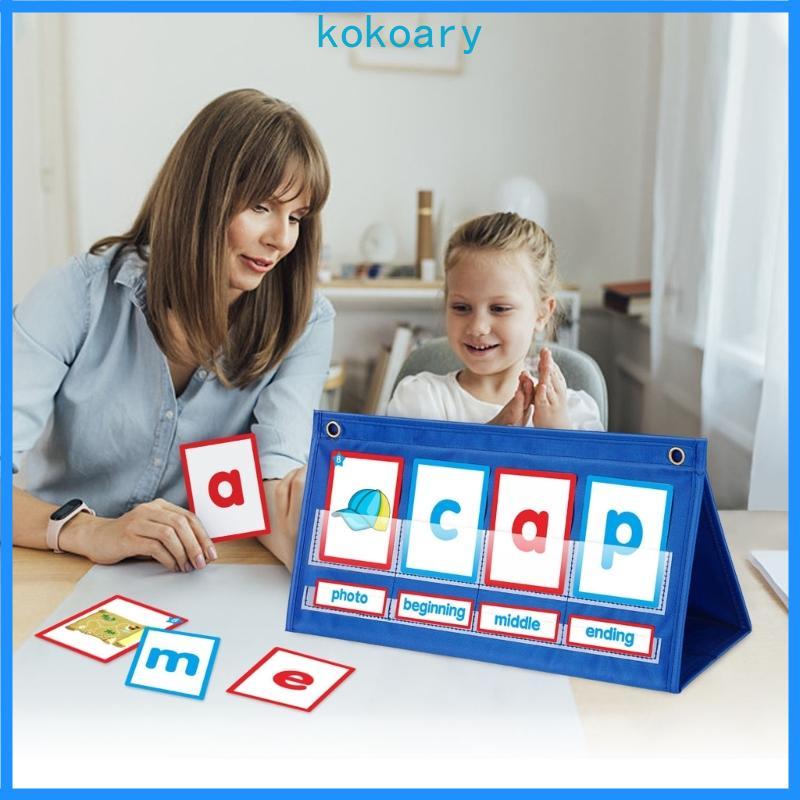 KOK CVC Words Phonics Games Pocket Chart Đồ chơi giáo dục đánh vần mẫu giáo