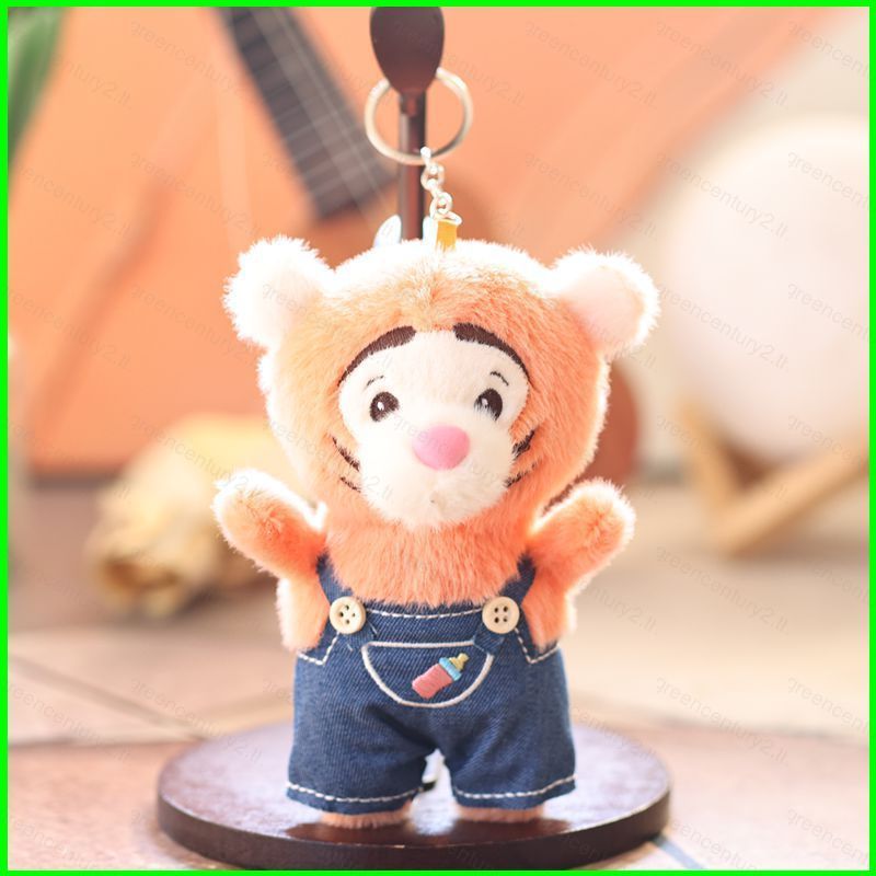GC DISNEY Winnie the pooh gấu Tigger Piglet Denim Quần yếm Túi Charm Móc khóa plushie