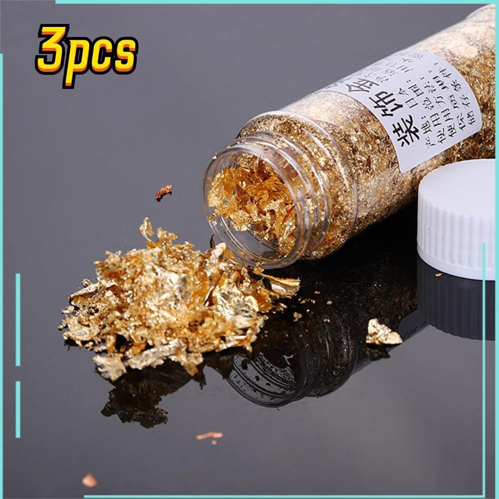 【COD】 3 miếng giấy bạc vàng ăn được dùng làm bánh kem, trang trí bánh kem, tấm vàng mạ vàng, trang t