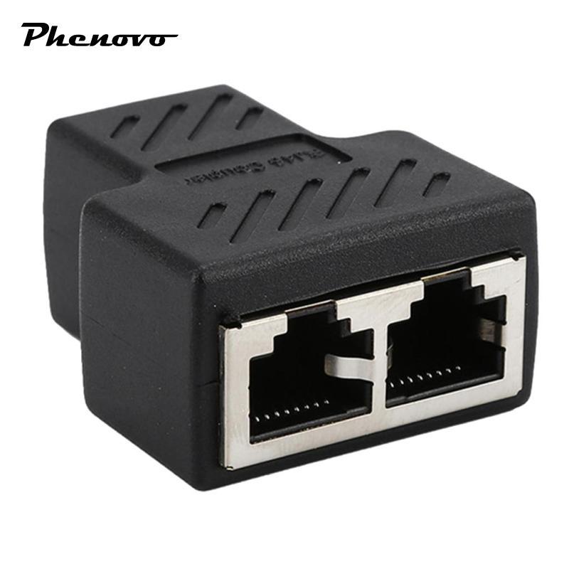RJ45 Y Adapter Splitter Network Cat5 Cat6 Đầu Nối 3 Chiều Lan Cable Đen
