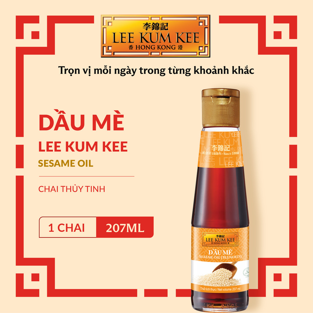 Dầu mè LEE KUM KEE Sesame Oil chai thủy tinh 207 ml