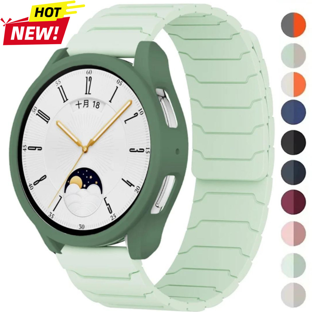 Dây đeo vòng từ tính + Vỏ PC cho Samsung Galaxy Watch 7 6 40 / 44mm Dây đeo silicon cho Galaxy Watch