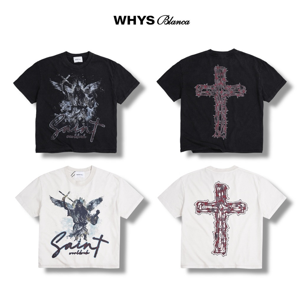 WHYS SAINT JESUS T-SHIRT - Áo thun in hình Whys blanca.