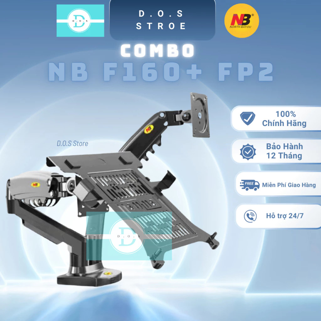 [COMBO] [NB F160 + FP2] [North Bayou] GIÁ TREO MÀN HÌNH MÁY TÍNH+ KẸP LAPTOP Monitor ARM
