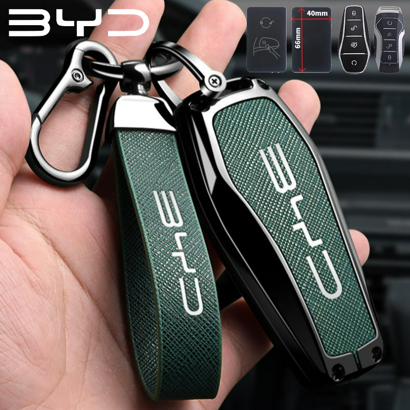 Da Thật Chính Hãng Hợp Kim Kẽm Xe Ô Tô Thông Minh Từ Xa Chìa Khóa Fob Vỏ Bảo Vệ Móc Khóa Cho BYD Sea