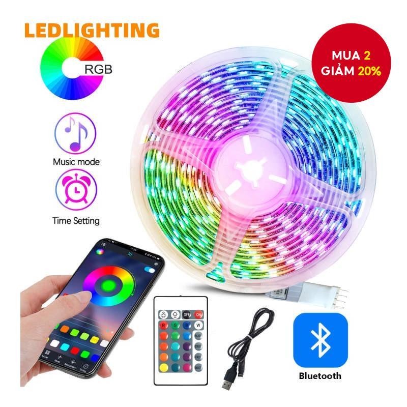 Đèn LED dải RGB - Điều khiển từ xa 16 màu chạy bằng USB 5050 để trang trí DIY trong nhà