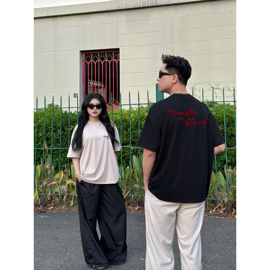 (COD) Áo thun BOXY Red form boxy MONSTER X STREET form boxy nam nữ Local Brand