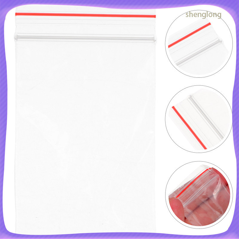 100 Chiếc Túi Bảo Quản Chân Không Jumbo Trong Suốt Có Thể Đóng Lại Poly Dây Kéo Trong Suốt Có Dây Ké