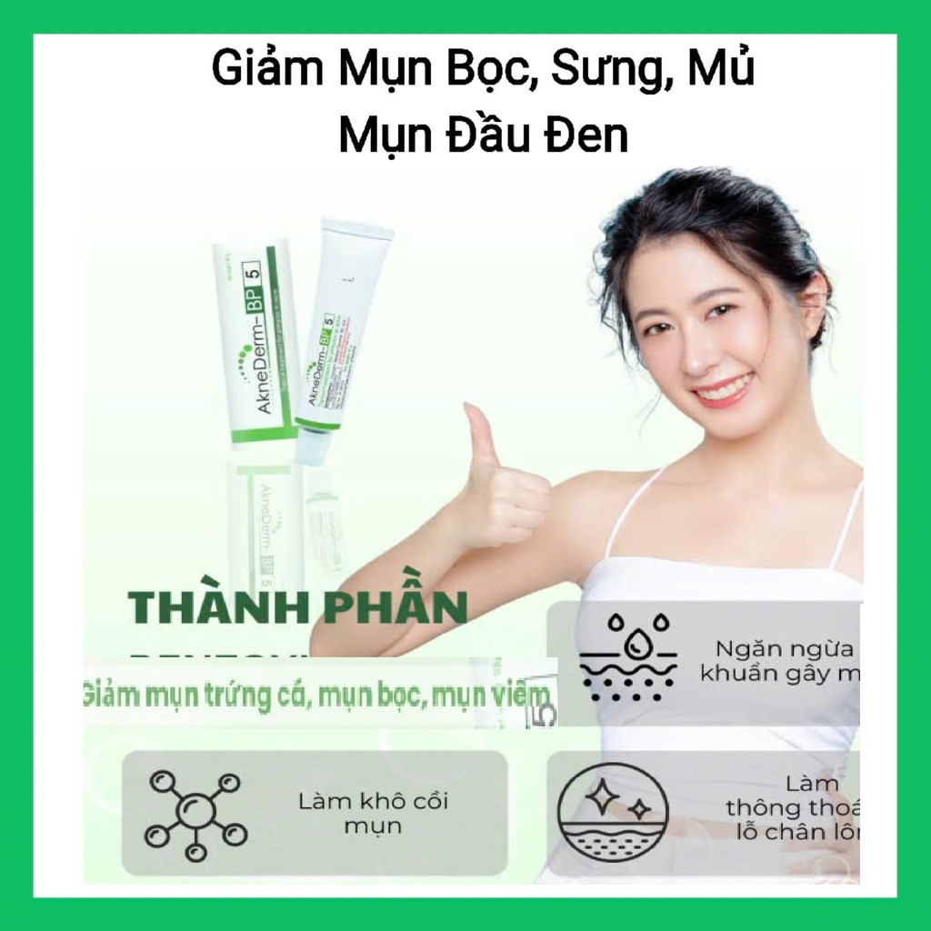 Aknederm Thái Lan Kem giảm mụn bọc, sưng, mủ tuýp 10g