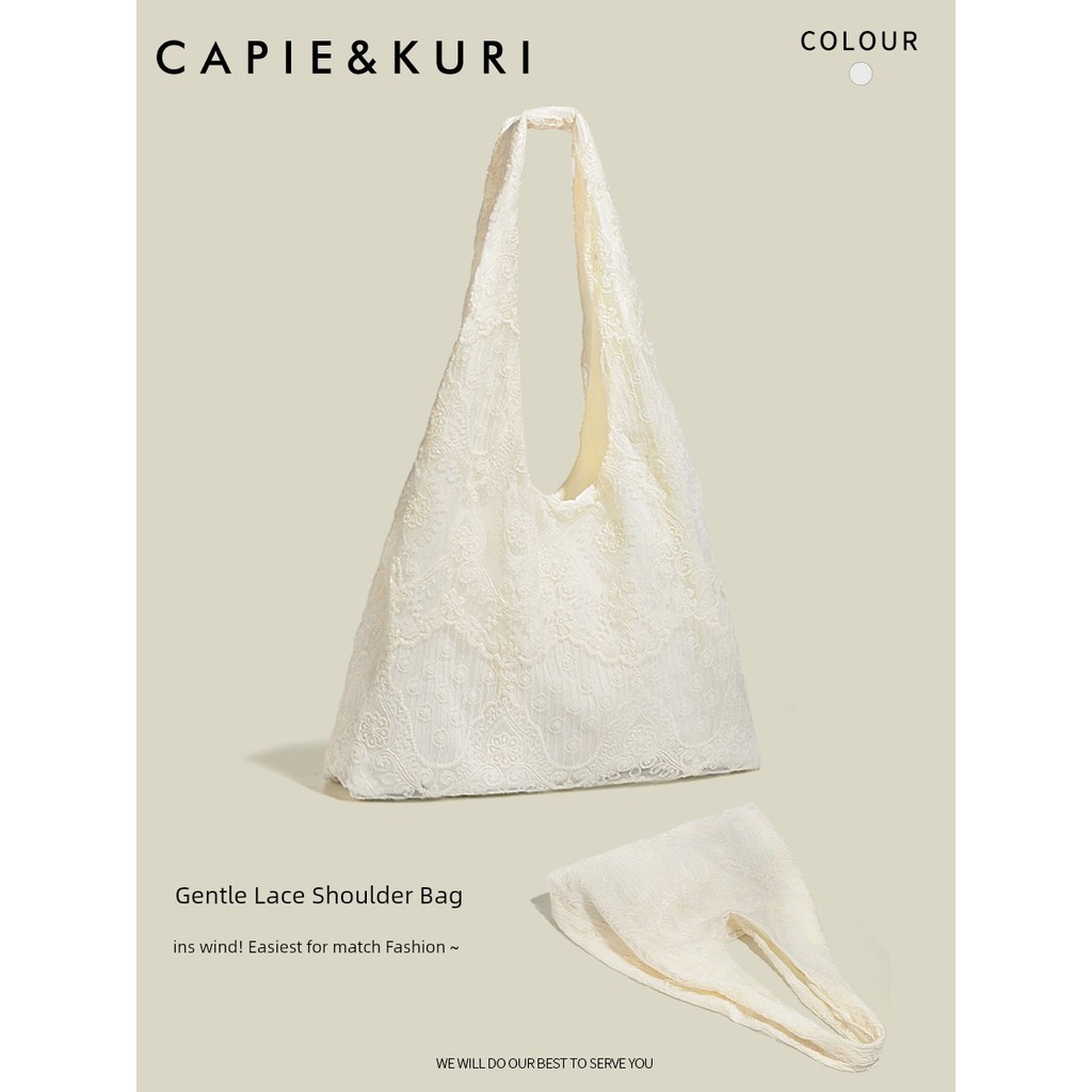 túi đi tiệc hapas Túi tote ren phong cách mục vụ CAPIE & KURI túi nách đi làm dễ phối nhẹ nhàng dung