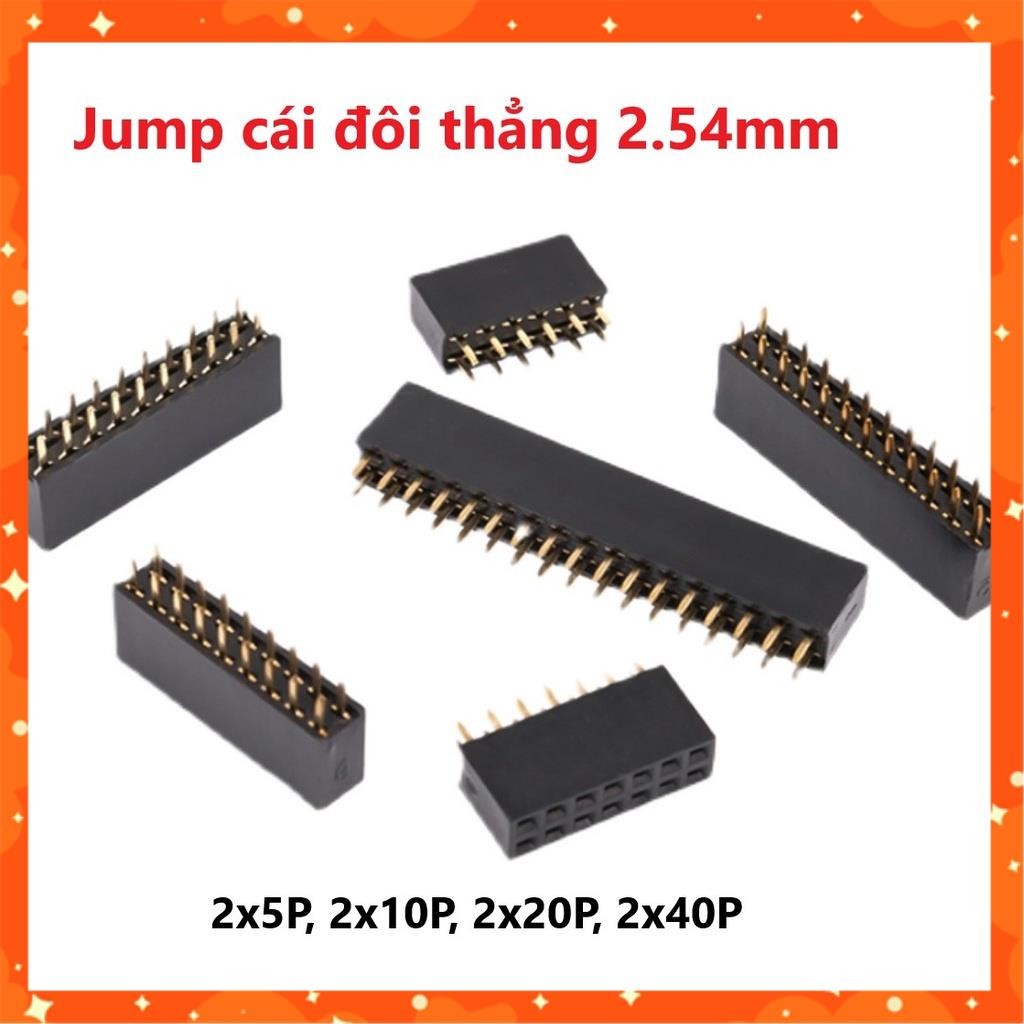 Thanh Jump cái đôi thẳng 2.54mm 2x5P, 2x10P, 2x20P, 2x40P