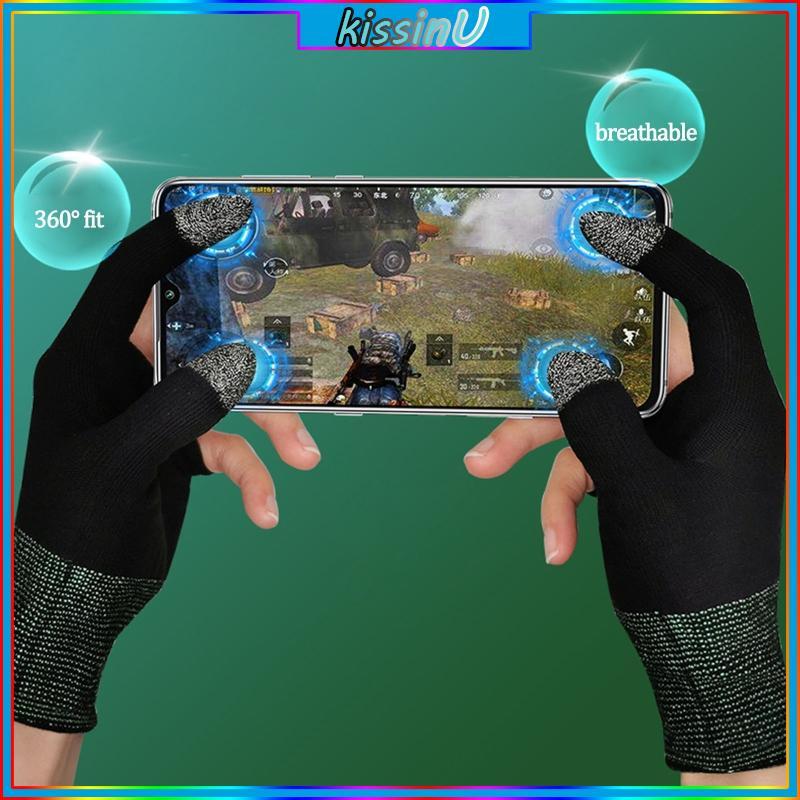 1 Pair Two-finger Gaming Finger Sleeve Mobile Game Glove for Touch Screen Finger