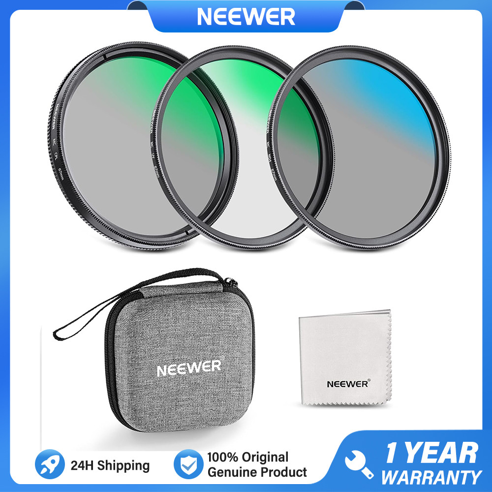 Bộ lọc ống kính NEEWER 67mm UV & CPL & ND4 có túi vỏ cứng