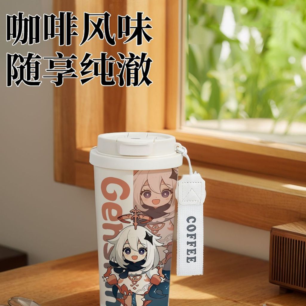 Genshin Impact Skirk & Ineffa Ngoại Vi Thép Không Gỉ Giữ Nhiệt Cốc Ống Hút Giá Trị Cao Uống Đôi Dung