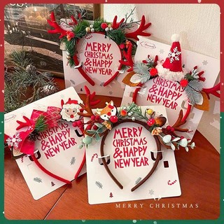  Băng đô cài tóc giáng sinh noel sừng tuần lộc sừng nai sừng hươu Acanthabờm tóc noen christmas dễ thương đủ màu xanh đỏ 