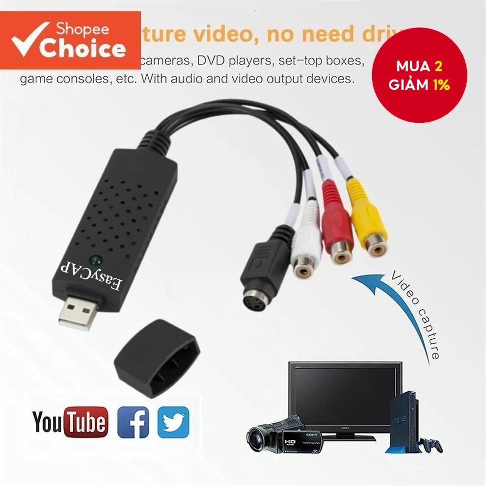 [Shopee Choice] Bộ chuyển đổi cáp USB 2.0 sang RCA Thẻ ghi Video âm thanh cho TV DVD VHS