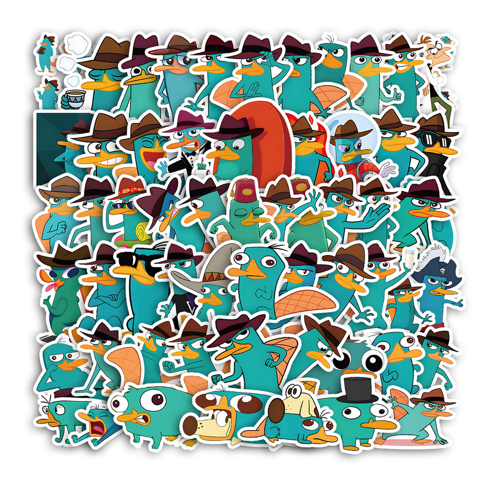 60 Chiếc Phineas Và Ferb Anime Hàng Hóa Perry The Platypus Hoạt Hình Graffiti Dán Trang Trí Quà Tặng