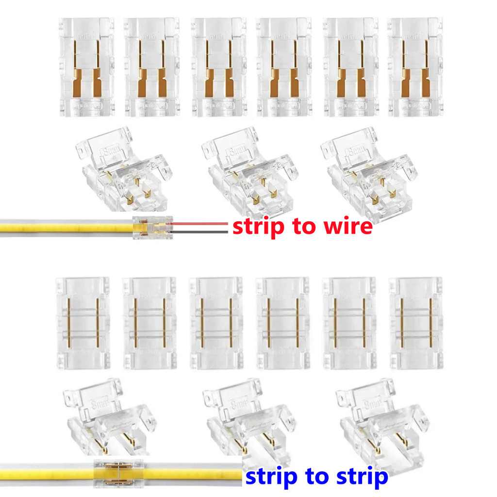 2pin / 3pin / 4pin 5mm 8mm 10mm COB LED Strip to Strip Đầu nối LED Dải kết nối dây Nối dài không hàn