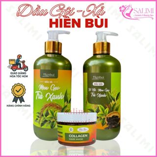  Dầu Gội - Dầu Xả Bồ Kết Men Gạo Trà Xanh Hiền Bùi Mái Tóc Suôn Mượt Không Lo Gãy Rụng 