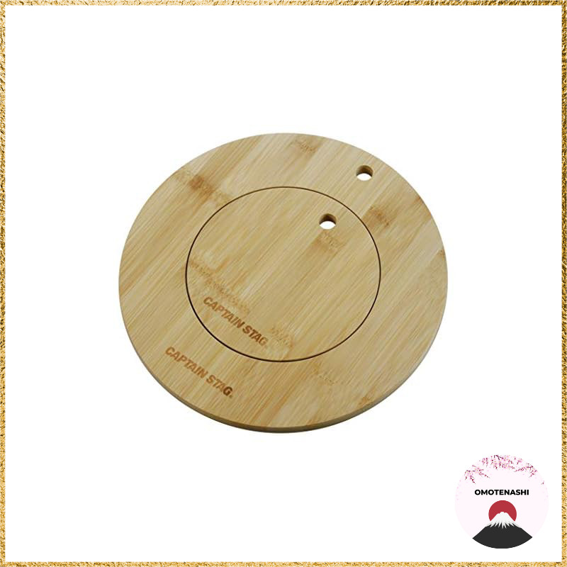 Captain Stag bamboo trivet and cutting board set for Dutch oven and skillet, bamboo plate set UG-307
