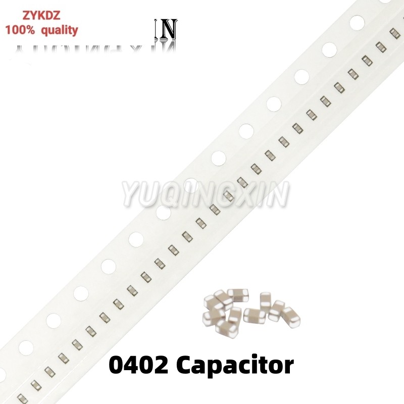 100 Chiếc 0402 SMD Chip Tụ Gốm Nhiều Lớp 0.5pF - 10uF 10pF 47pF 100pF 470pF 1nF 10nF 15nF 100nF 0.1u