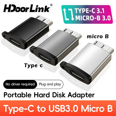 Bộ chuyển đổi nữ HdoorLink USB 3.0 Micro B sang Type C cho ổ cứng gắn ngoài HDD Type-C USB3.0 Micro B Connector