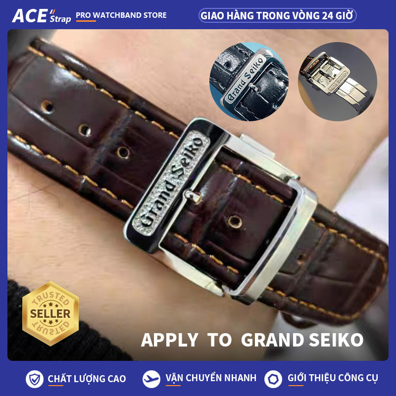 Áp dụng cho dây da cao cấp GRAND SEIKO, 19mm 20mm, Tương thích với dòng Grand Seiko, có khóa chốt và