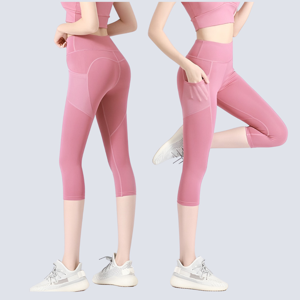 Quần tập thể dục có độ rộng cao có túi bên. Keep Beautiful Hình Running Yoga Fitness (S-3XL) Có Túi 