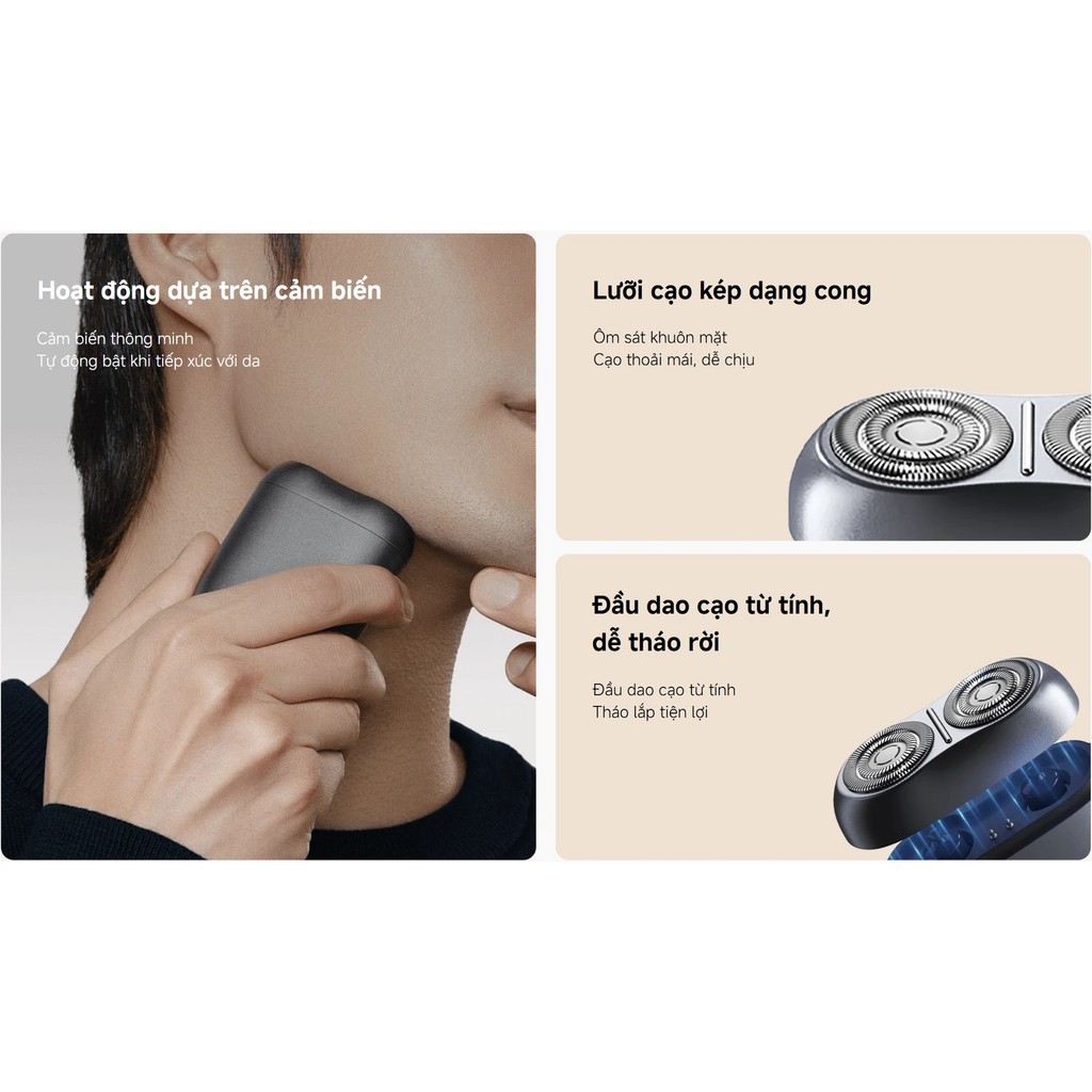 Máy Cạo Râu Xiaomi S200 - Nhỏ Gọn - Lưỡi Cạo Kép - Chống Nước IaPX7 - Cổng Sạc Type C - Mạnh Mẽ