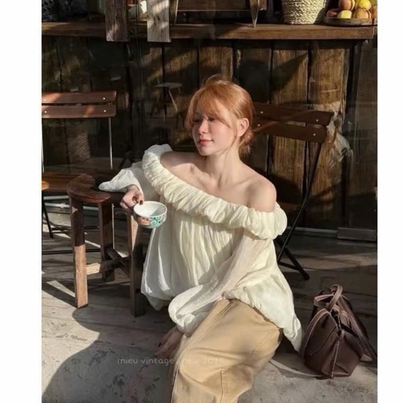 ÁO TRỄ VAI BÍ NHÚN BÈO TAY DÀI CHẤT VOAN TƠ BỒNG BỀNH Kieupham.shop | BigBuy360 - bigbuy360.vn