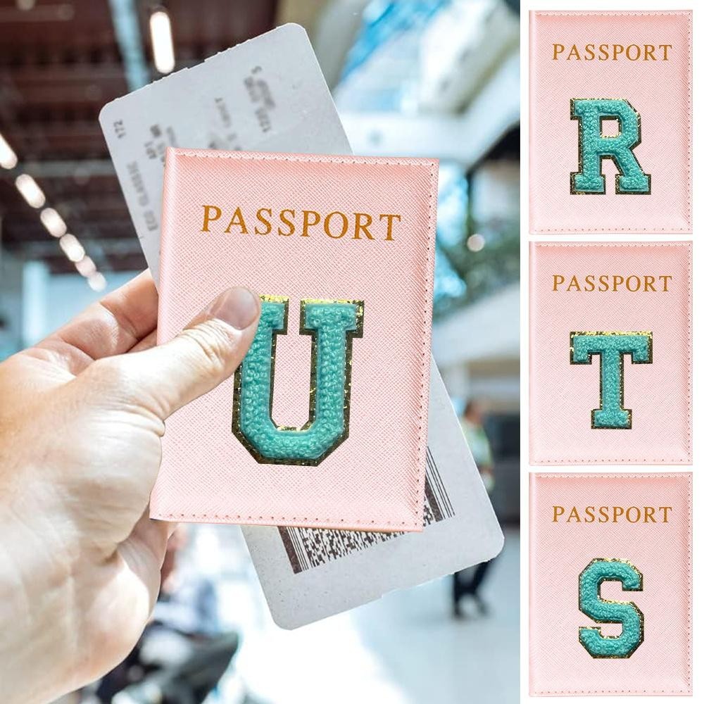 Passport cover ticket holder document organizer travel portable passport protection cover Green embr